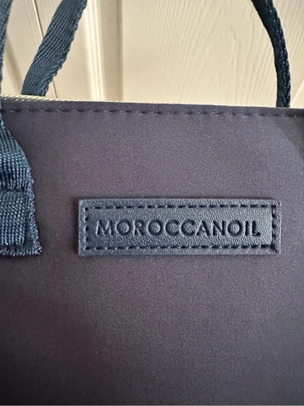 Moroccanoil Navy Blue Travel /‎ Cosmetic Bag w/Handle New Super Cute!